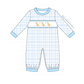 PO95 Blue puppy embroidery plaid collection