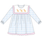 PO95 Blue puppy embroidery plaid collection