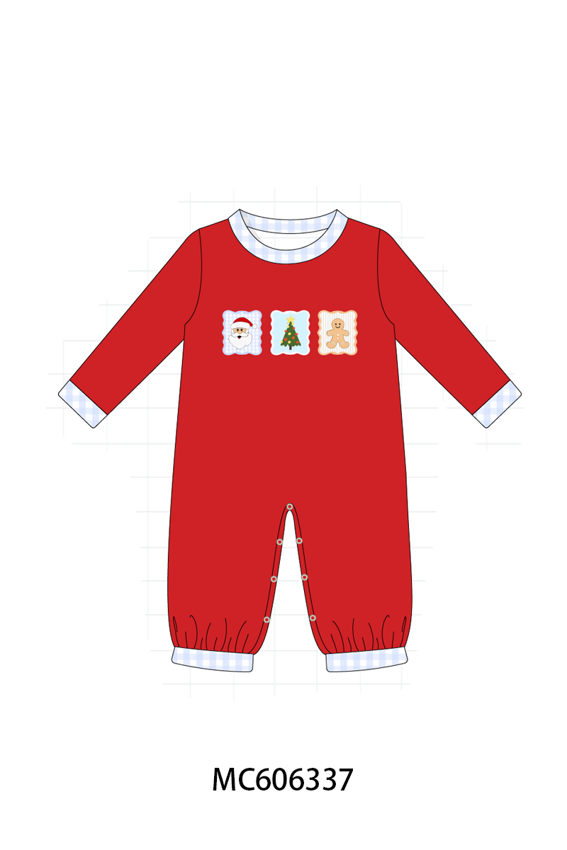 PO95 Red christmas santa tree gingerbread applique collection