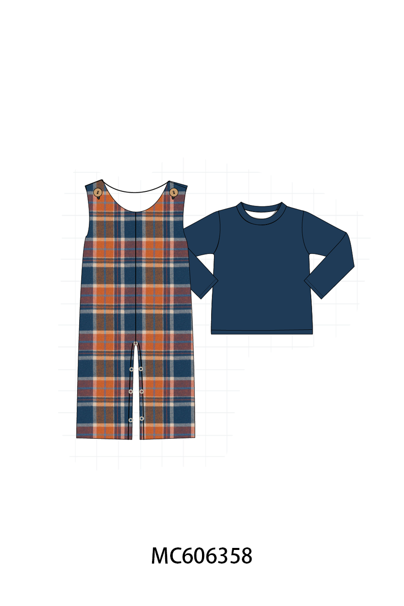 PO95 Rust&navy plaid collection
