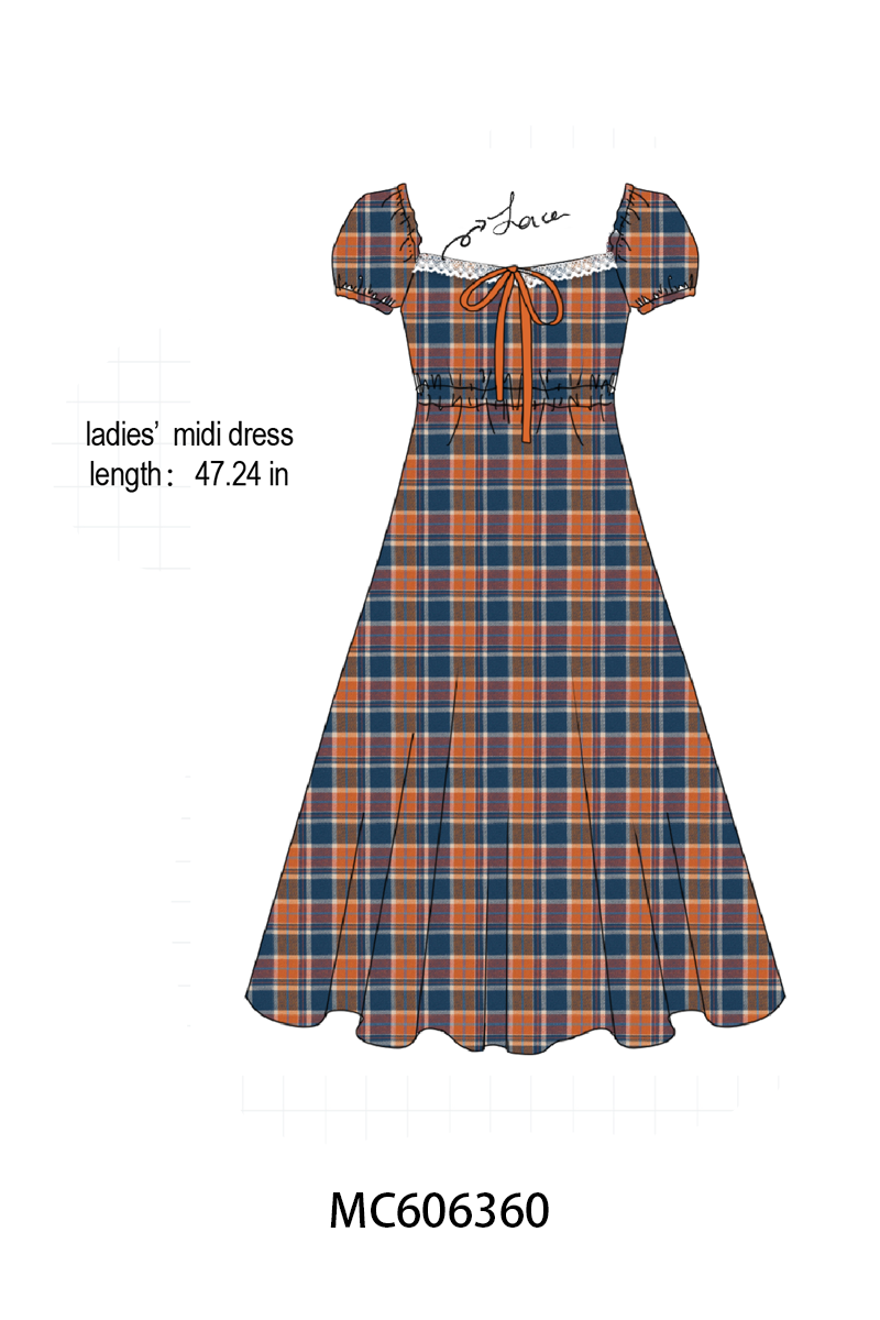 PO95 Rust&navy plaid collection