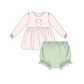 PO95 Pink christmas horse embroidery gingham collection
