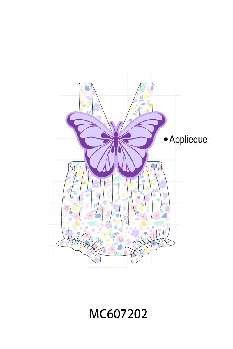 PO99 Purple butterfly embroidery floral collection