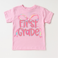Girls 1st Grade Bow Back To School Shirt - First Day Of School Tee