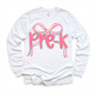 Girls Pre-K Bow Back To School Shirt - First Day Of School Tee