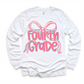 Girls Fourth Bow Back To School Shirt - First Day Of School Tee