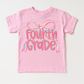 Girls Fourth Bow Back To School Shirt - First Day Of School Tee