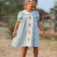 Fall Halloween & Thanksgiving Pumpkin Applique Plaid Green Girls Dress