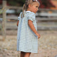 Fall Halloween & Thanksgiving Pumpkin Applique Plaid Green Girls Dress