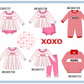PO95 Pink valentine's day XOXO embroidery collection