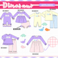 PO95 Purple&mustard dinosaur applique gingham collection