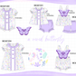 PO99 Purple butterfly embroidery floral collection