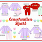 PO95 Purple valentine's day heart applique stripe collection
