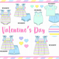 PO95 Rainbow stripe valentine heart applique collection