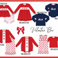PO95 Red&navy valentine's day bow train embroidery collection