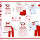 PO95 Red god is love heart embroidery ruffle collection