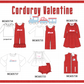 PO95 Red valentine's day corduroy train heart embroidery collection