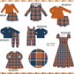 PO95 Rust&navy plaid collection