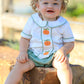 Fall Halloween & Thanksgiving Applique Plaid Boys Bloomers Romper Set
