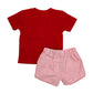 Crayon Pocket Red Seersucker Boy Shorts Set