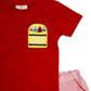 Crayon Pocket Red Seersucker Boy Shorts Set