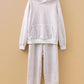 Pink Floral Print Kangaroo Pocket Hoodie Sheath Sweatpants Set
