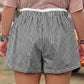 Khaki Contrast Trim Plaid Print Plus Size Shorts