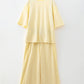 Yellow Cream Solid Color Eyelet Lace Panel Accent Plus Size 2pcs Outfit