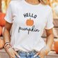 White Embroidered Pumpkin Slogan Short Sleeve T-Shirt