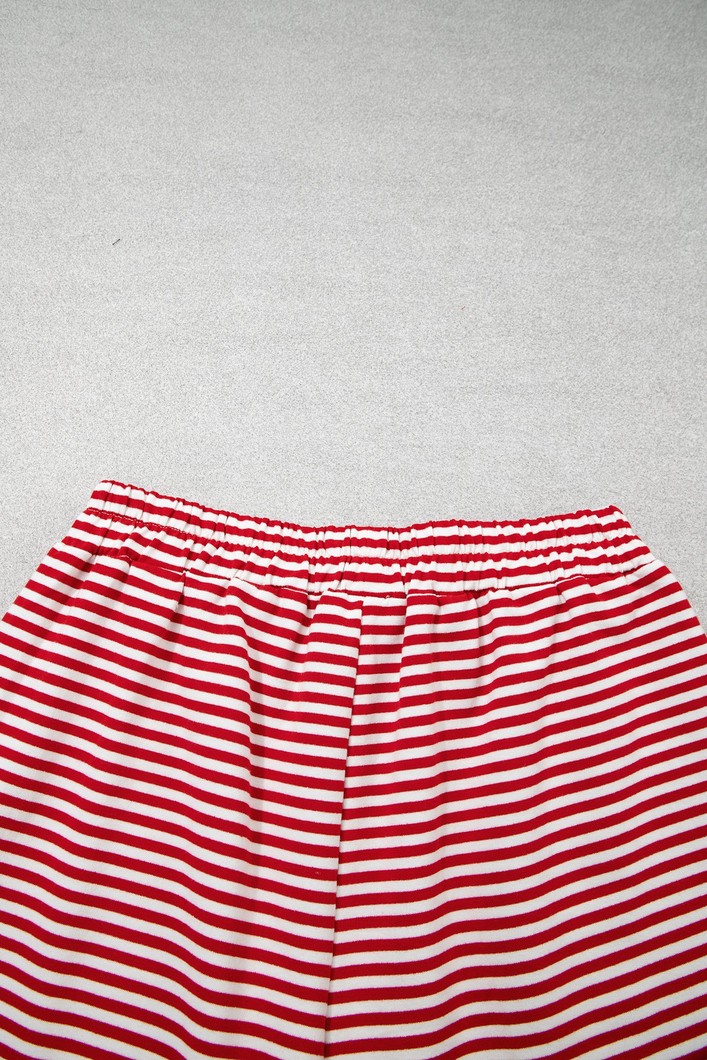 Sky Blue Stripe Oversize Mock Neck Sweatshirt and Shorts Set