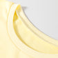 Yellow Cream Eyelet Embroidered Lace Splicing Sleeve Loose T Shirt Dress