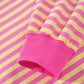 Rose Red Striped Long Sleeve Zip-Up Hoodie Drawstring Elastic Waist 2pcs Short Set