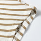 Khaki Stripe Leopard Patchwork Round Neck Loose T Shirt