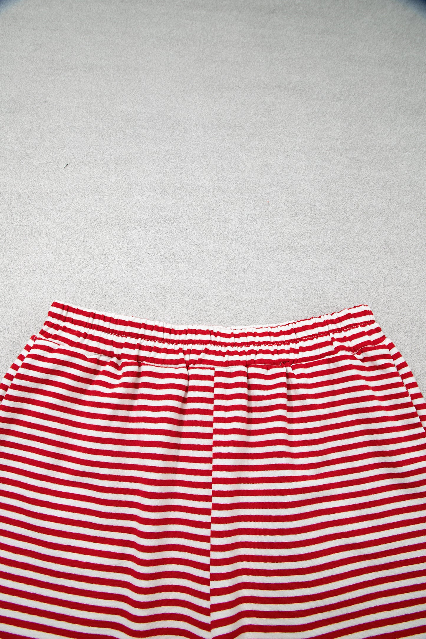 Sky Blue Stripe Oversize Mock Neck Sweatshirt and Shorts Set