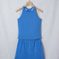Sky Blue Slim Tank Top Elastic Waist Mini Skort 2pcs Outfit