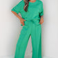 Sky Blue Drop Shoulder Boxy Tee and Barrel Pants Set