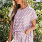 Purple Polka Dot Print Short Set