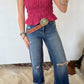 Red Plaid Shirred Ruffle Trim Tank Top
