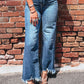 Ashleigh Blue High Waist Frayed Hem Flare Jeans
