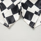 Black Checkered Print High Waist Casual Shorts