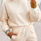 Pink Plaid Baggy Pullover Drawstring Casual Shorts 2pcs Outfit