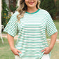 Green Stripe Plus Size St Patricks Day Round Neck T Shirt