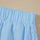 Sky Blue Stripe Slim Tank Contrast Ruffle Mini Skort Set