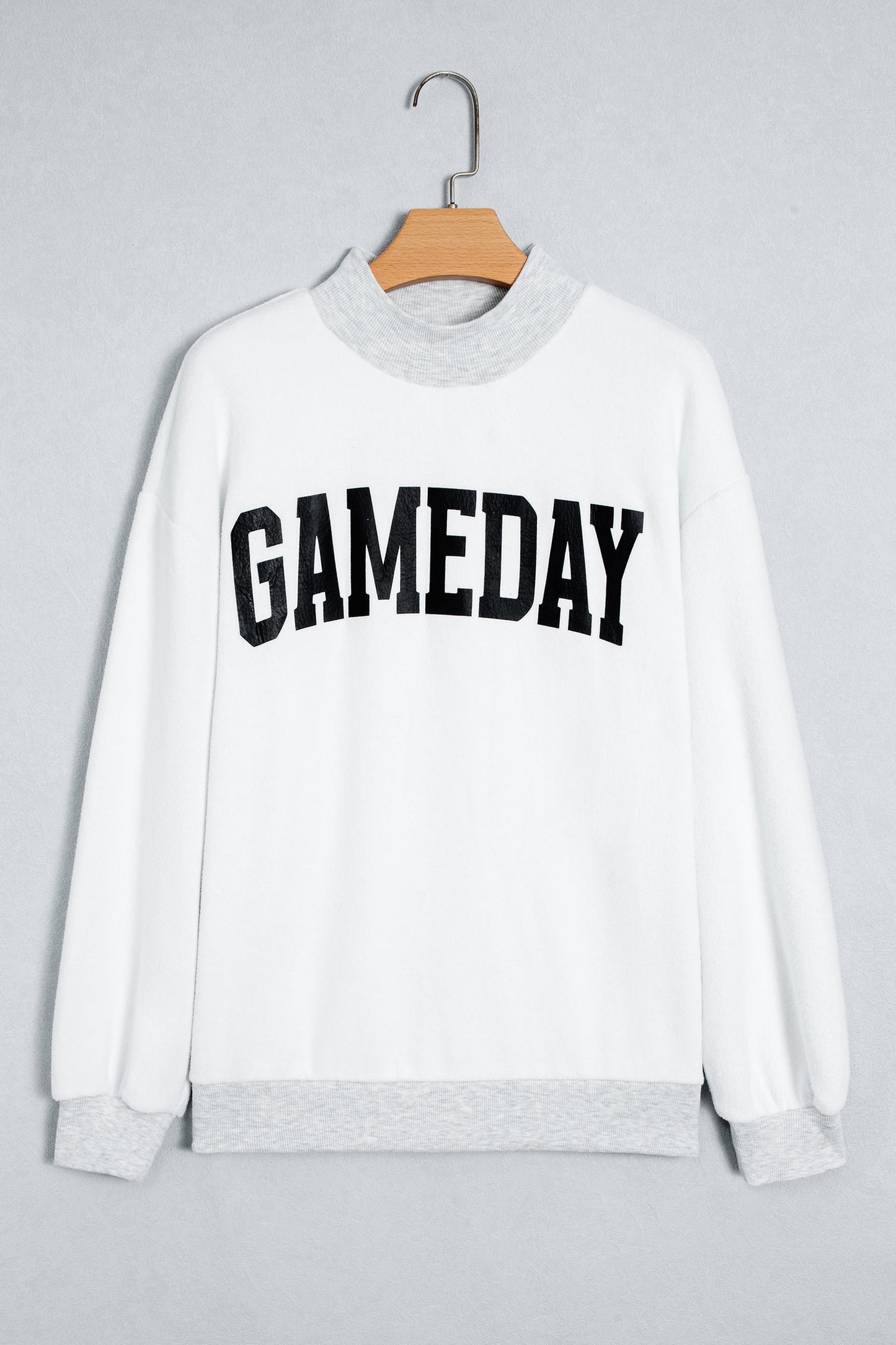 Light Grey High Neck GAMEDAY/ FOOTBALL Double Side Printed Reversible Sweatshirt