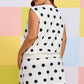 White Plus Size Polka Dot Printed Tank Split Skort 2pcs Outfit