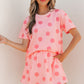White Polka Dot Short Sleeve Top Casual Skort 2pcs Outfit