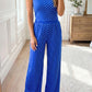 Pink Polka Dot Print Slim Tank Loose Pants 2pcs Outfit