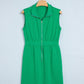 Bright Green Sleeveless Zip Front Scallop Hem Mini Dress