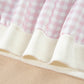 Pink Plaid Baggy Pullover Drawstring Casual Shorts 2pcs Outfit