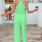 Sachet Pink Slim Ribbed Tank Top and Sweatpants Set